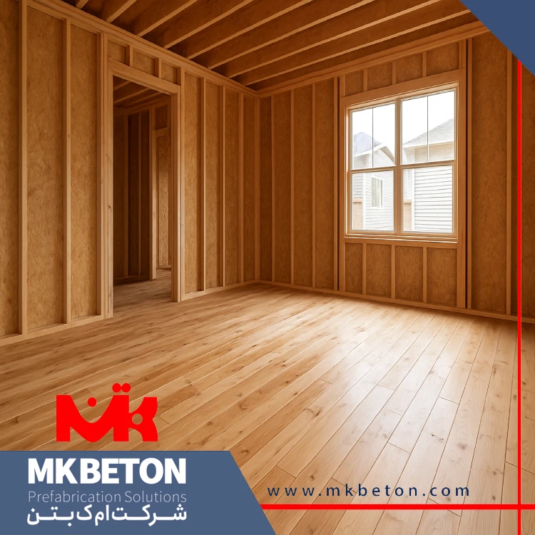 کف سازی خانه پیش ساخته با چوب