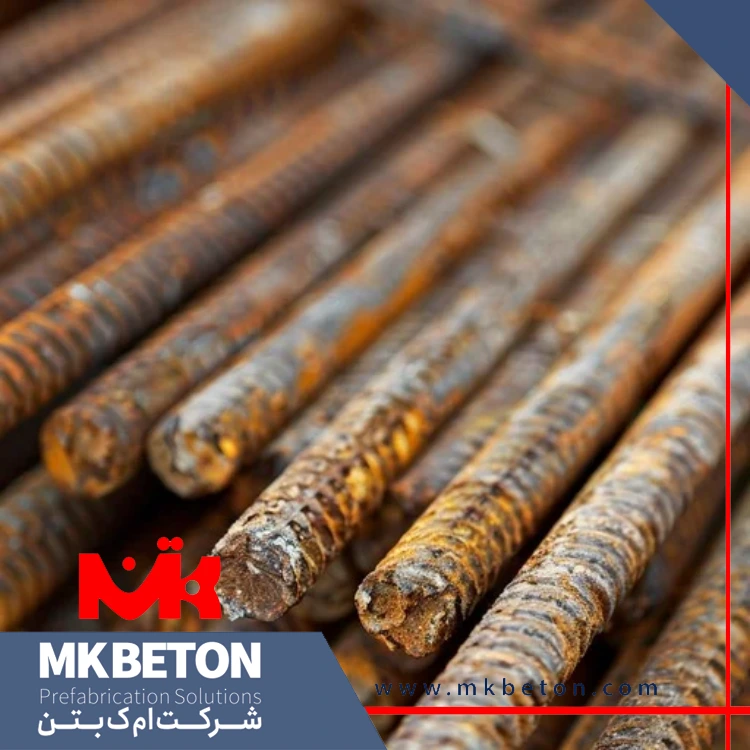 خوردگی آرماتور و میلگرد به دلیل استفاده از میلگرد زنگ‌زده در زمان اجرا